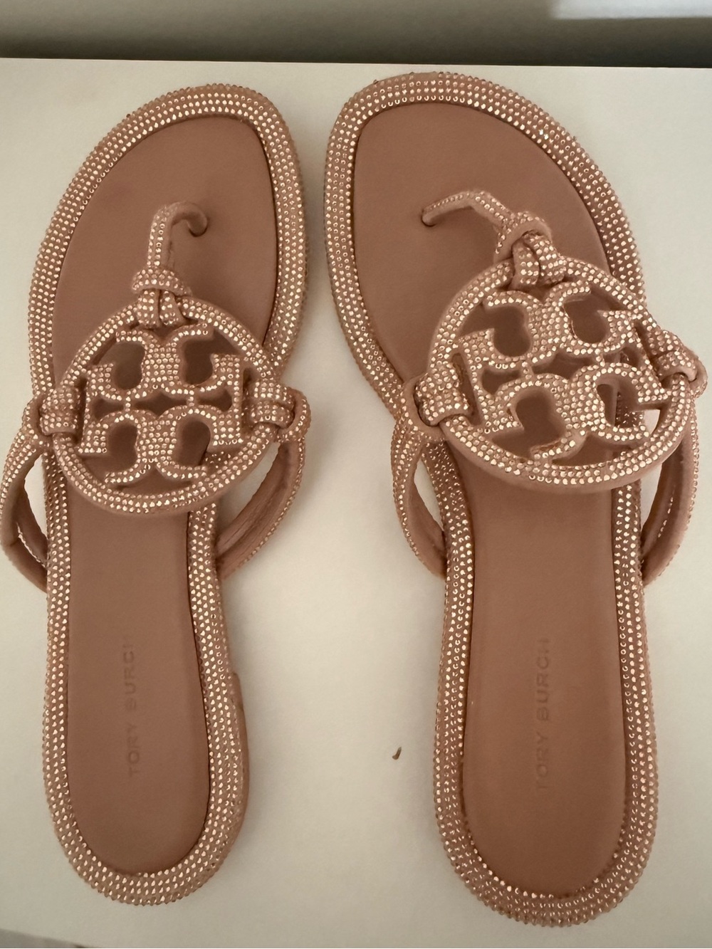 Tory Burch Blush Crystal Miller Thong Sandals